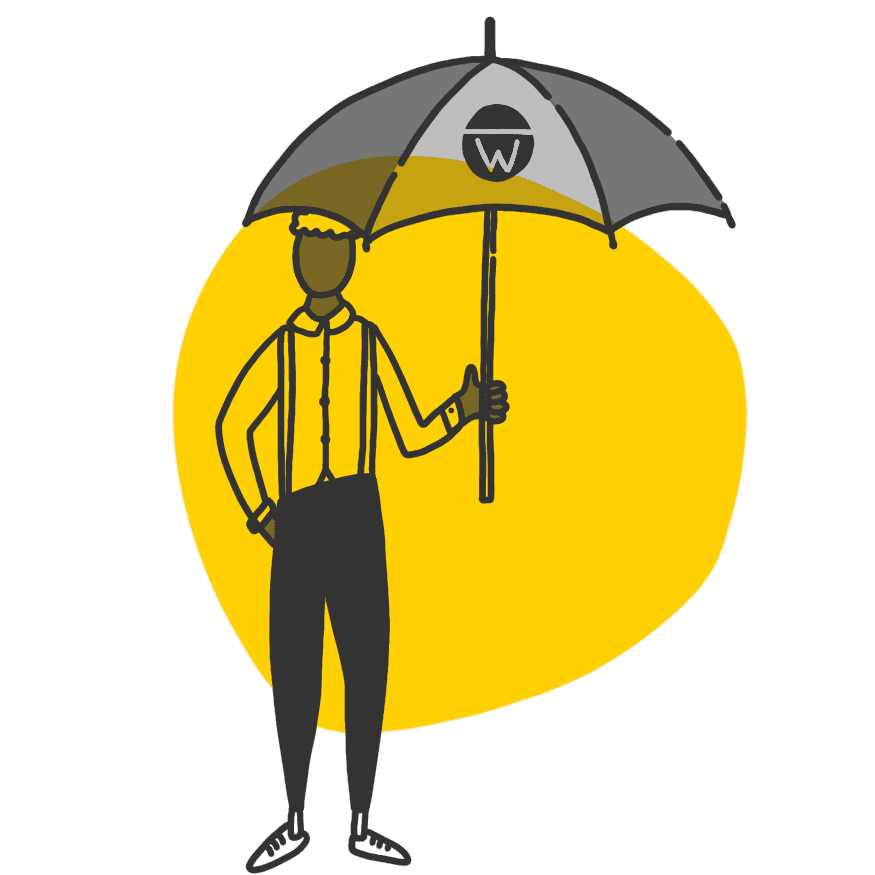 A person with an umbrella