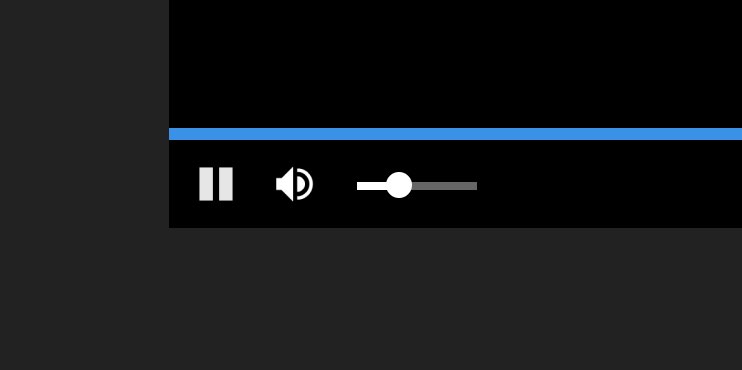 Closeup of the video's volume slider