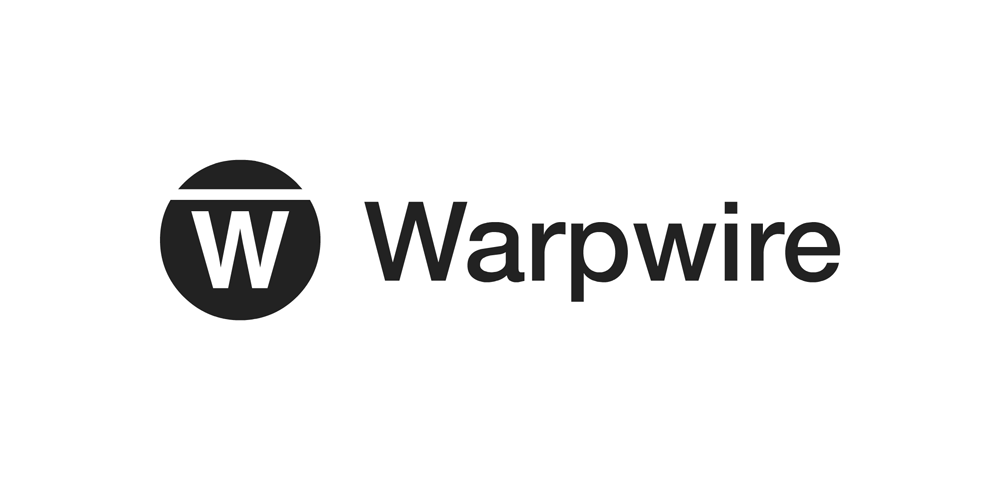 Warpwire video platform horizontal logo dark on light