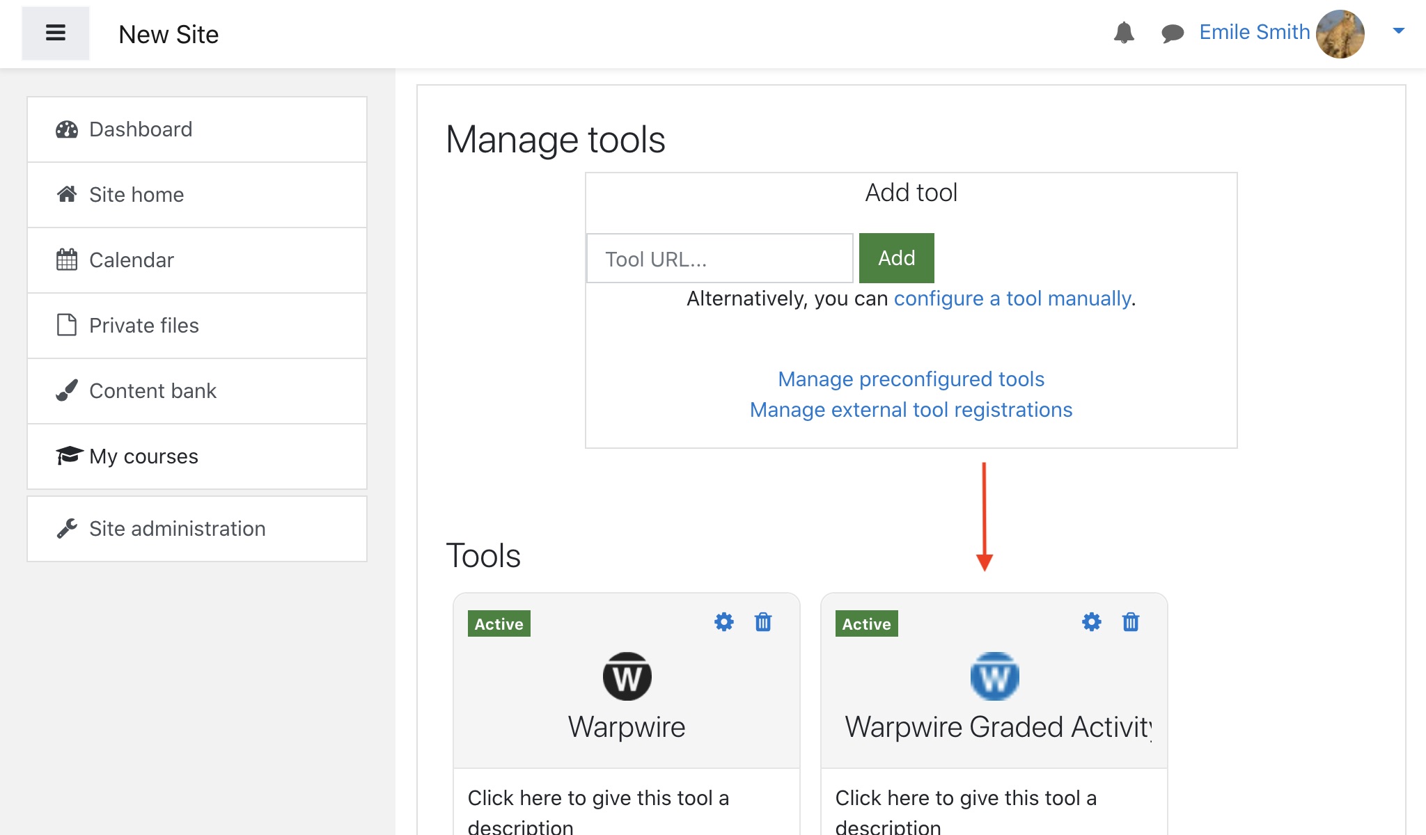 New gradebook tool listed under tools.