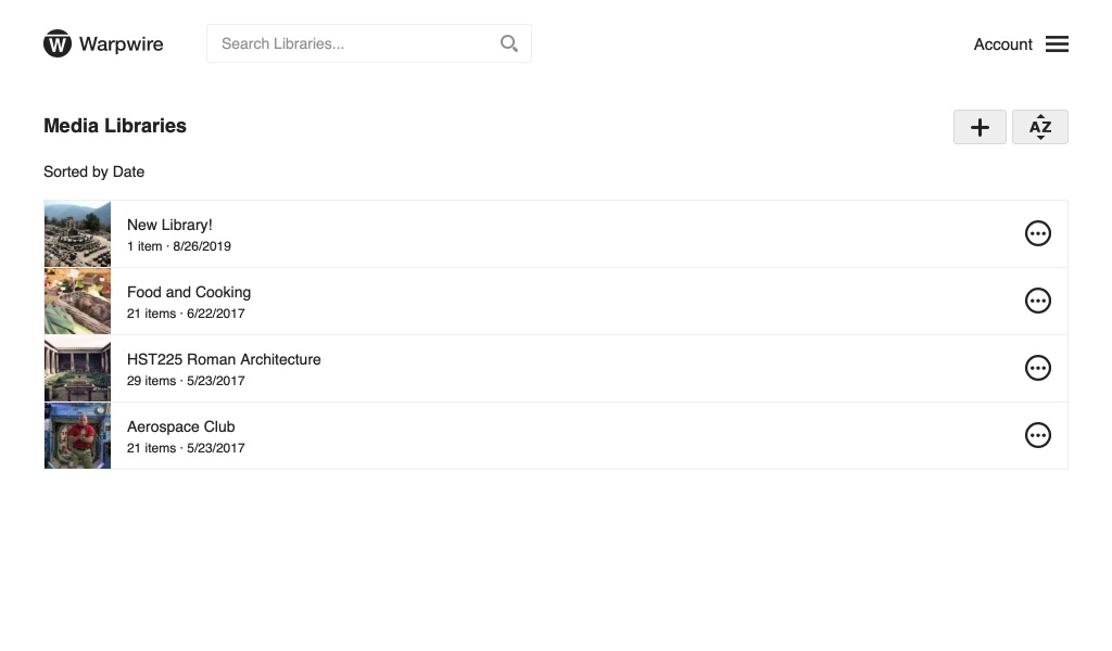 Collection of Media Libraries within the Warpwire video platform