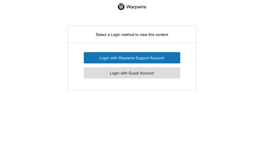 Warpwire login page